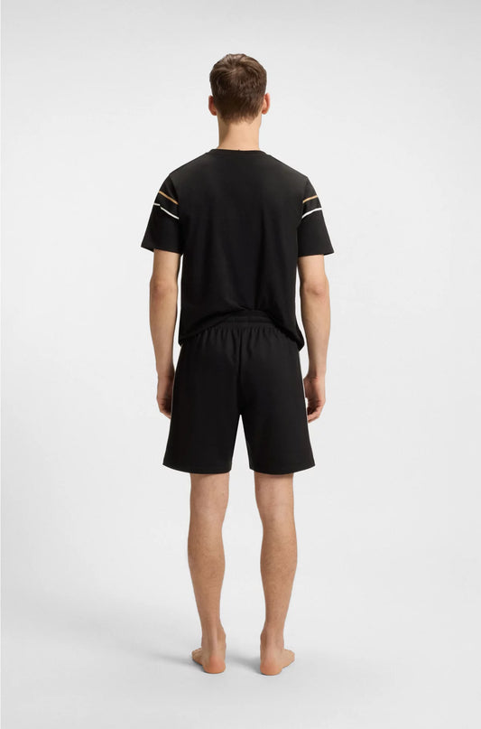 DRAWSTRING SHORTS IN COTTON TERRY WITH TAPE TRIMS