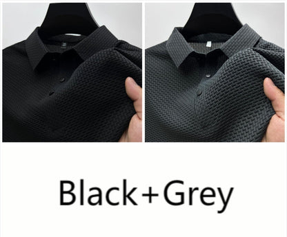 Men’s Ice Silk Polo Shirt – Breathable Summer Smart Casual Tee