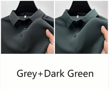 Men’s Ice Silk Polo Shirt – Breathable Summer Smart Casual Tee
