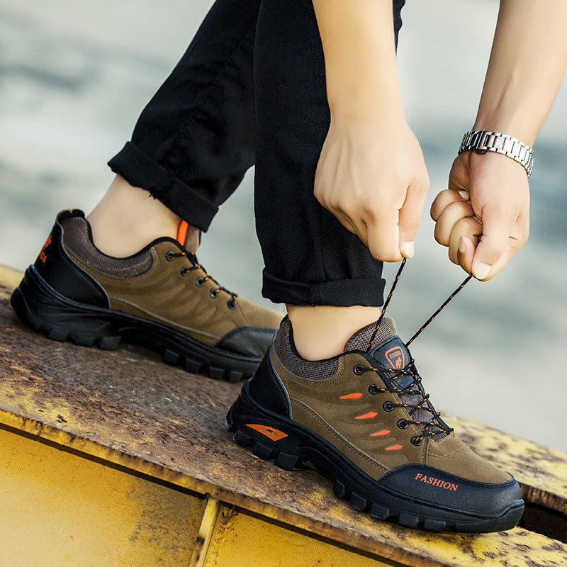 Men’s Outdoor Hiking Boots - Waterproof, Slip-Resistant, Puncture-Proof, Wide Toe Box, Reinforced Toe Protection – Ideal for Hiking, Mountaineering, and Outdoor Adventures