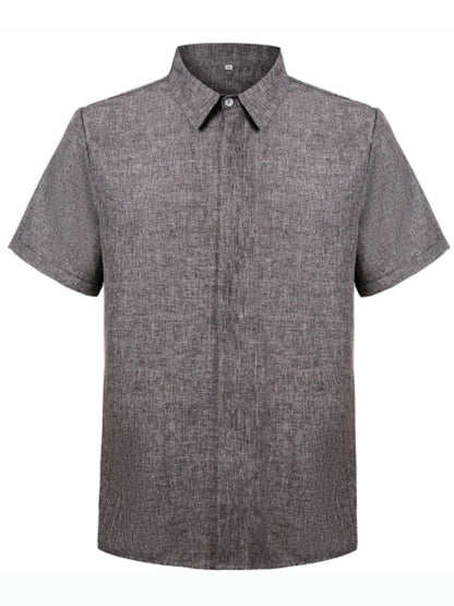 Mokaloha-Men's Cotton Linen Casual Short Sleeve Quality Beach Hawaiian Daily Shirt