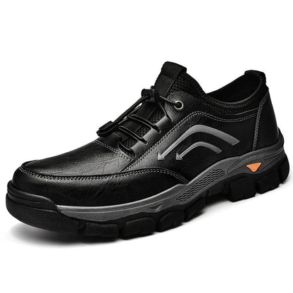 Men's handmade genuine leather drawstring slip-on orthopedic shoes