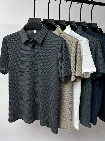 Men’s Ice Silk Polo Shirt – Breathable Summer Smart Casual Tee