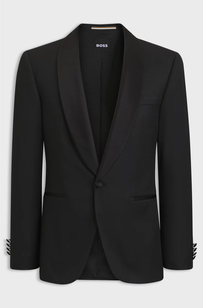 REGULAR-FIT TUXEDO JACKET IN VIRGIN-WOOL SERGE