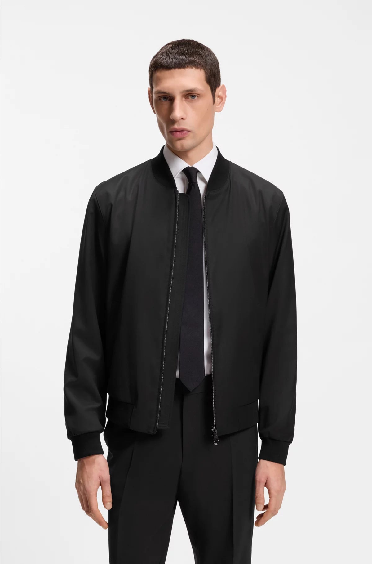 ZIP-UP JACKET IN VIRGIN-WOOL SERGE