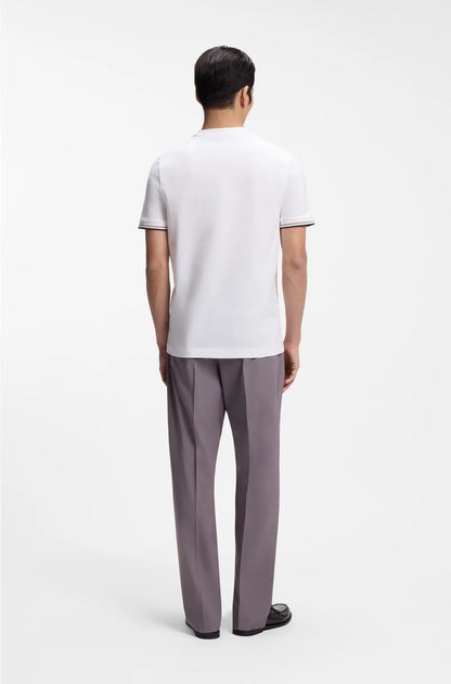 COTTON-JERSEY T-SHIRT WITH SIGNATURE-STRIPE CUFFS