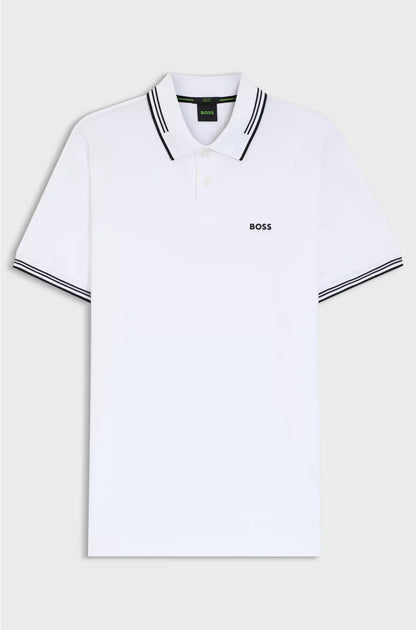 STRETCH-COTTON SLIM-FIT POLO SHIRT WITH BRANDING