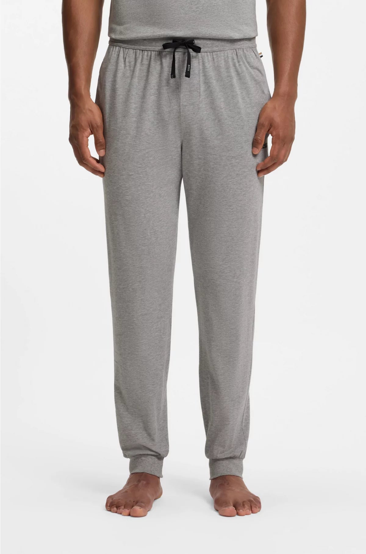 STRETCH-COTTON TRACKSUIT BOTTOMS WITH EMBROIDERED LOGO