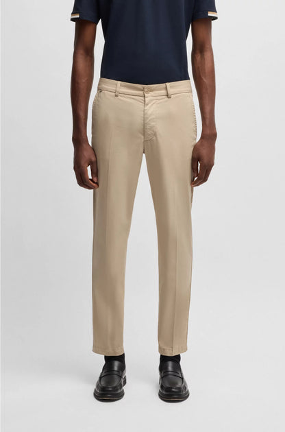 SLIM-FIT TROUSERS IN COTTON-BLEND SATIN