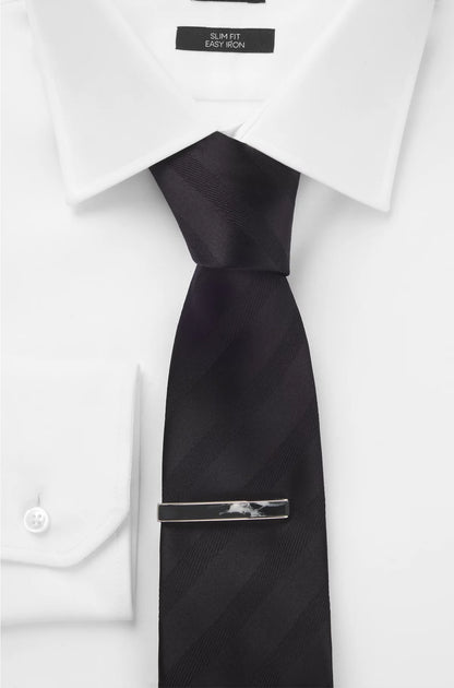 BRASS TIE CLIP WITH MARBLE INSERT