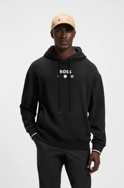 COTTON-TERRY HOODIE WITH TENNIS ARTWORK