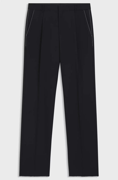 RELAXED-FIT TROUSERS IN MELANGE VIRGIN WOOL