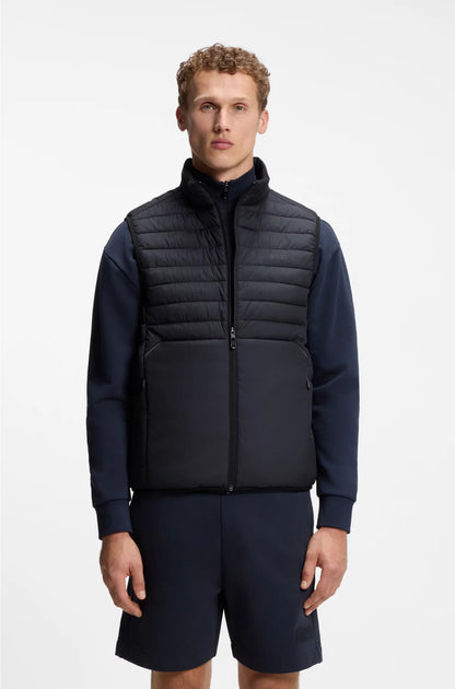 WATER-REPELLENT GILET WITH DECORATIVE REFLECTIVE ACCENTS