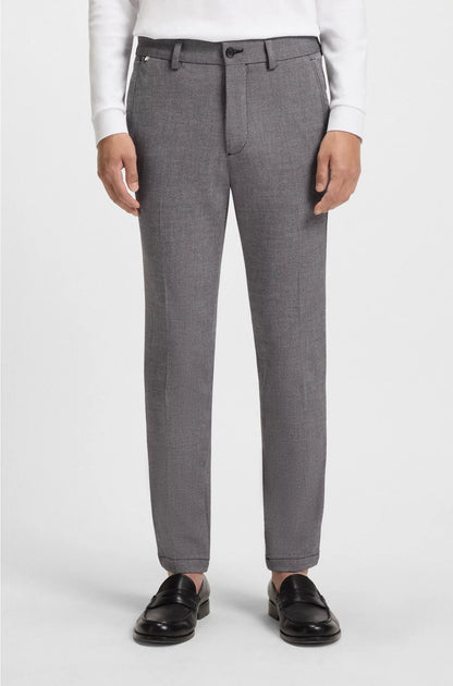 SLIM-FIT TROUSERS IN MELANGE STRETCH FABRIC