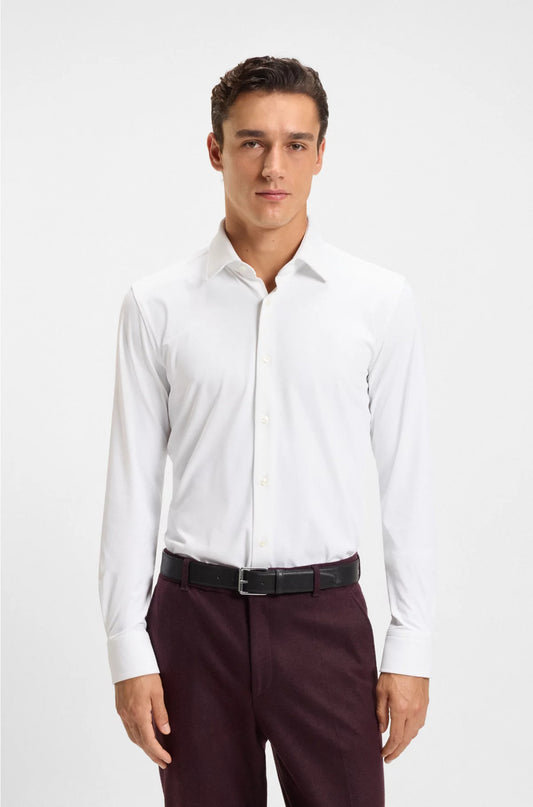 SLIM-FIT SHIRT IN BRUSHED STRETCH FLANNEL