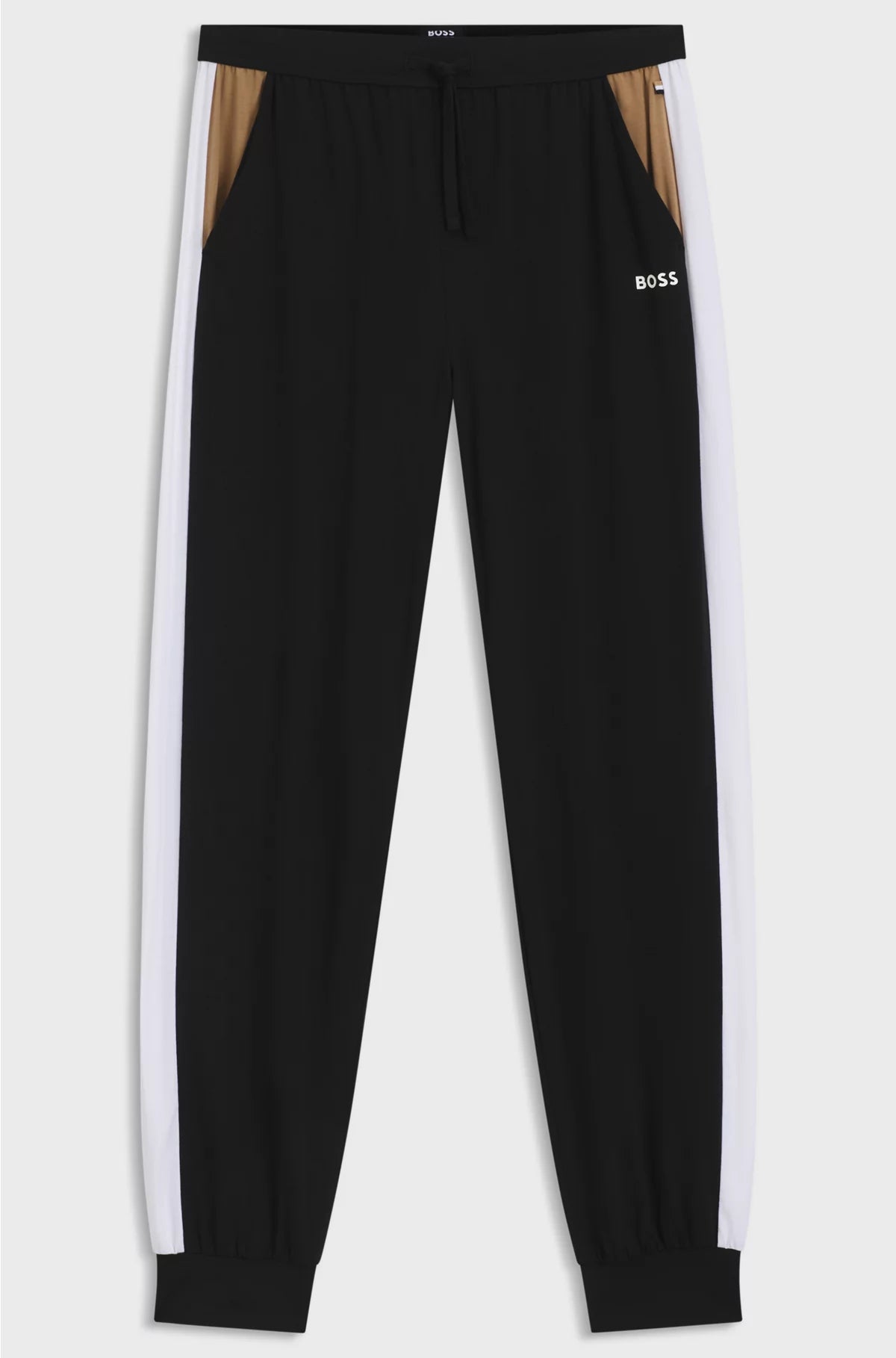 COTTON-BLEND PYJAMA BOTTOMS WITH CONTRAST PANELS