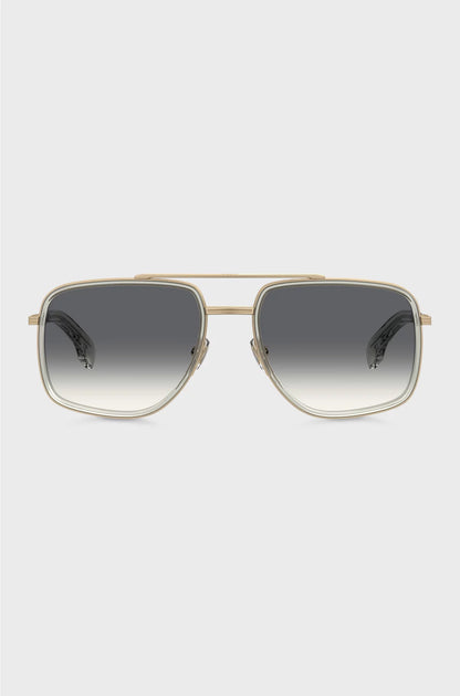 DOUBLE-BRIDGE SUNGLASSES WITH GOLD-TONE EFFECT